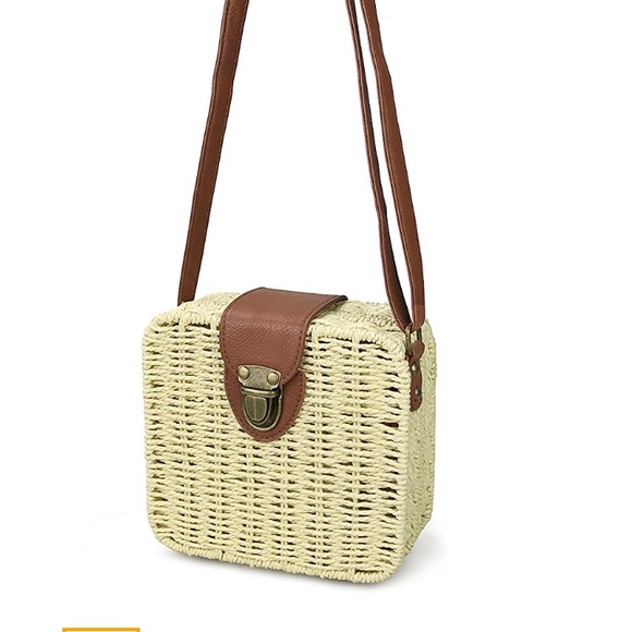 Retro Straw Portable Small Box Woven cross body - Picture 2 of 6
